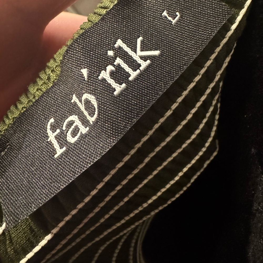 Fab’rik Olive Green Tie Front Spaghetti Strap Dress Size L - Picture 3 of 3